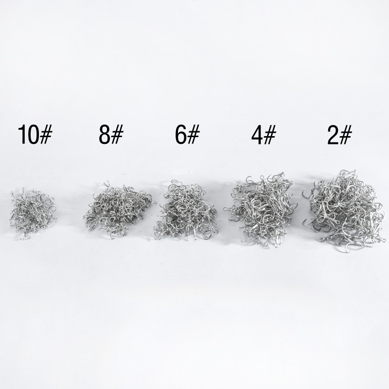 10pcs Fishing Tackle Silver High Carbon Steel Treble Hooks Treble Fishing Hook Barbed Fishhooks Untuk Umpan Cacing Lembut