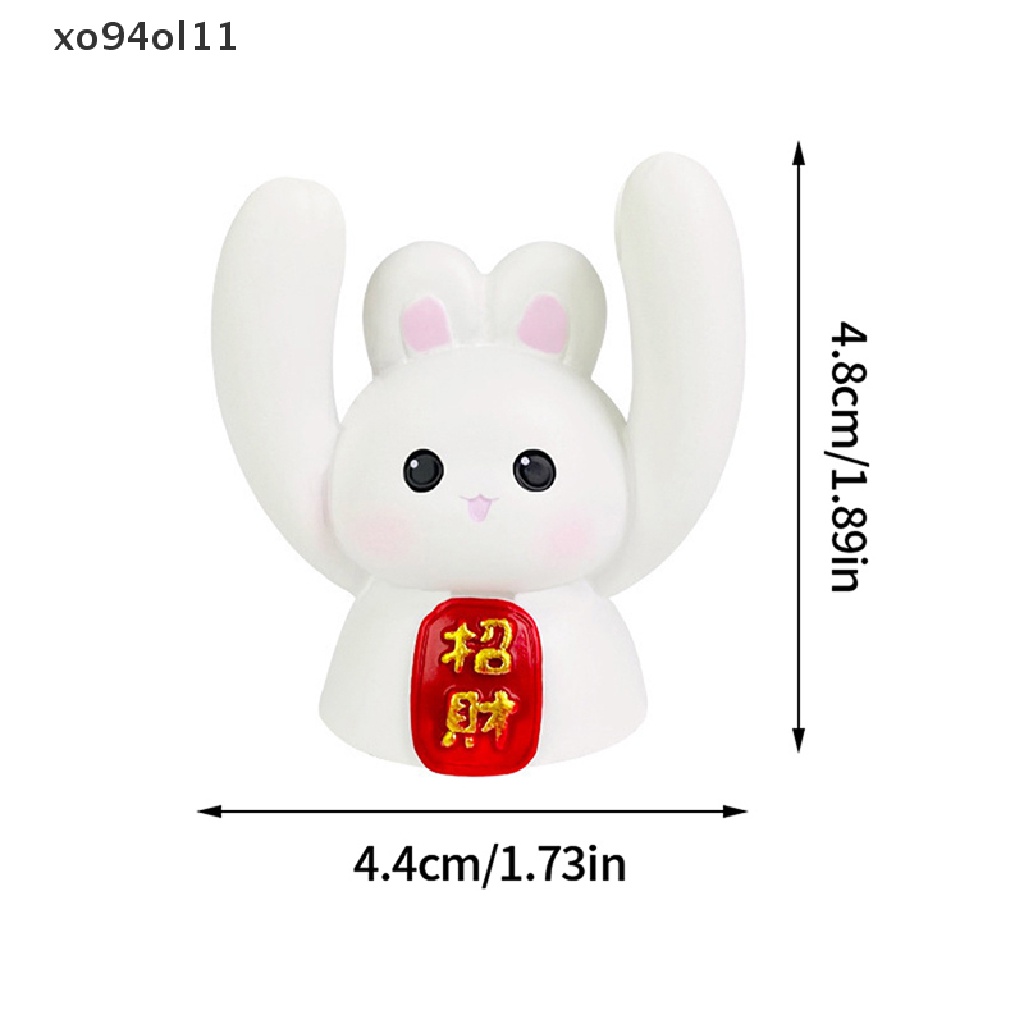 Xo Imlek2023 Rabbit Desktop Ornament Resin Zodiak Lucu Bunny Figurine OL