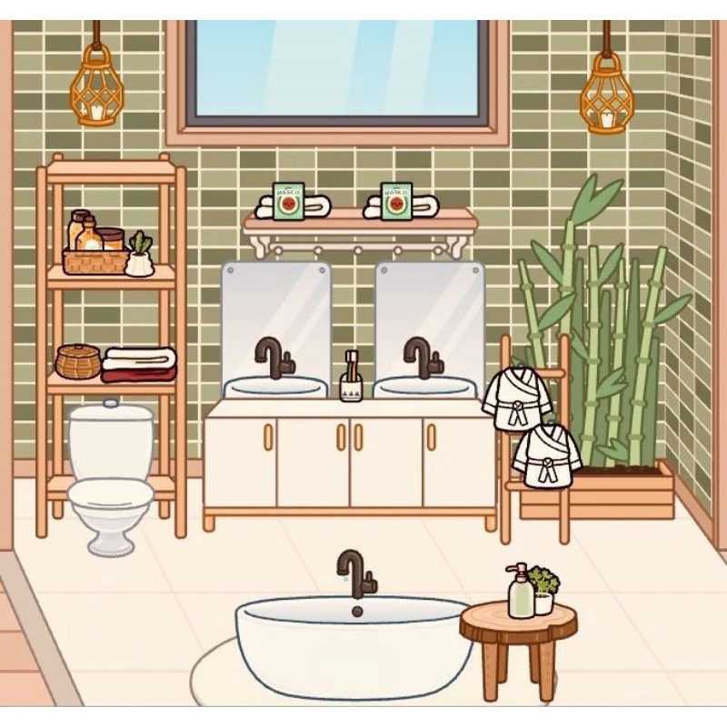 BACKGROUND KAMAR MANDI TOCA BOCA / BP BP AN / STIMULASI ANAK / MAINAN KERTAS ANAK-ANAK