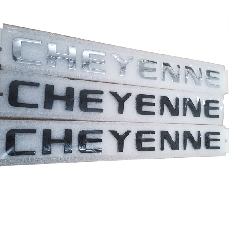 1x ABS CHEYENNE Letter Logo Auto Mobil Hias Emblem Badge Stiker Decal Pengganti Chevrolet CHEYENNE