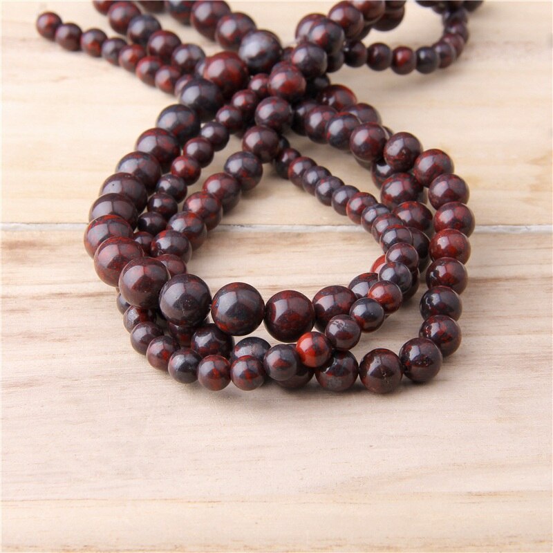 Butir Batu Natural Bloodstone Beads