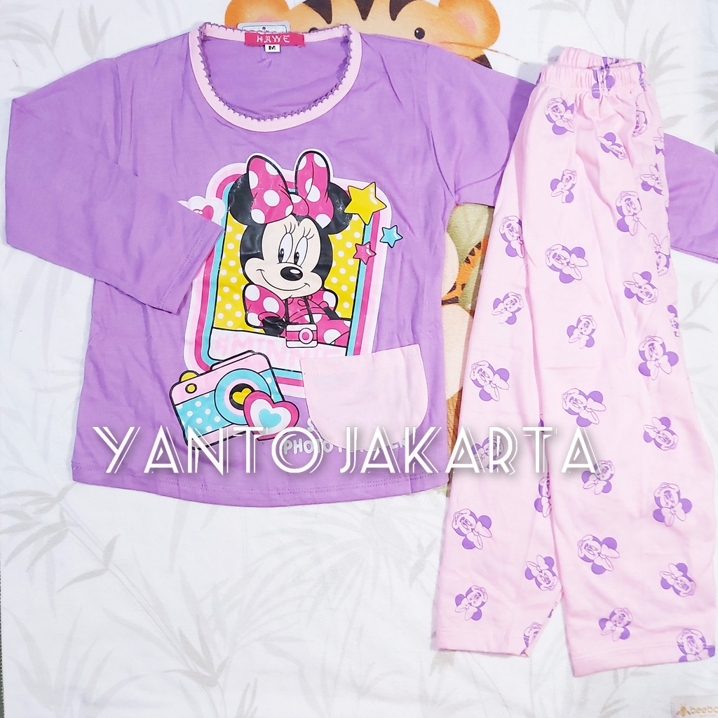 BAJU TIDUR ANAK PEREMPUAN MINNIE LENGAN PANJANG