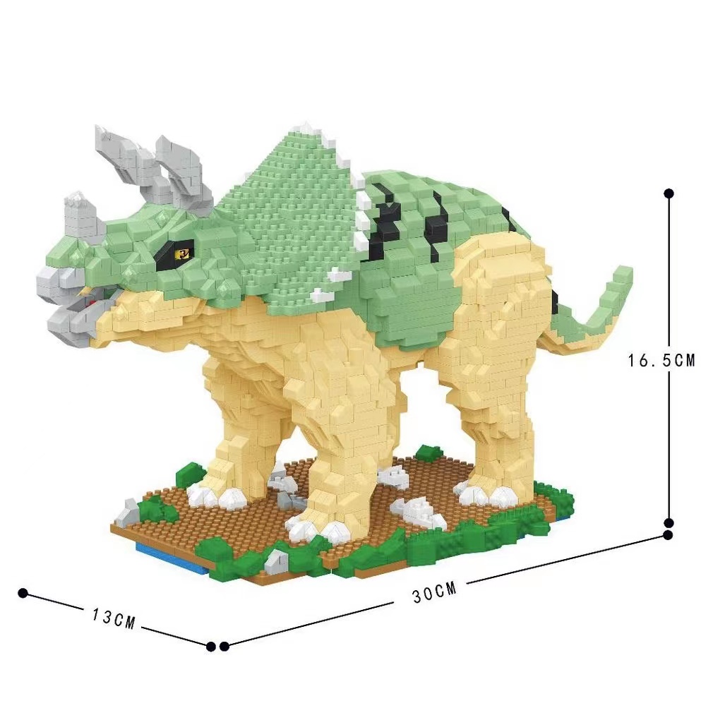 Blok Bangunan Rakitan Pendidikan Partikel Mikro Tiranosaurus Dinosaurus Jurassic