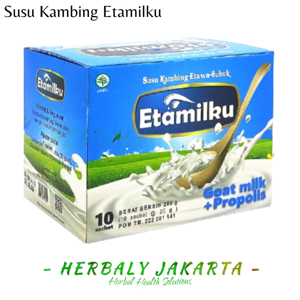 

Paket 4 Box Susu Kambing Etawa Bubuk Isi 10 Sachet Plus Propolis Original ETAMILKU