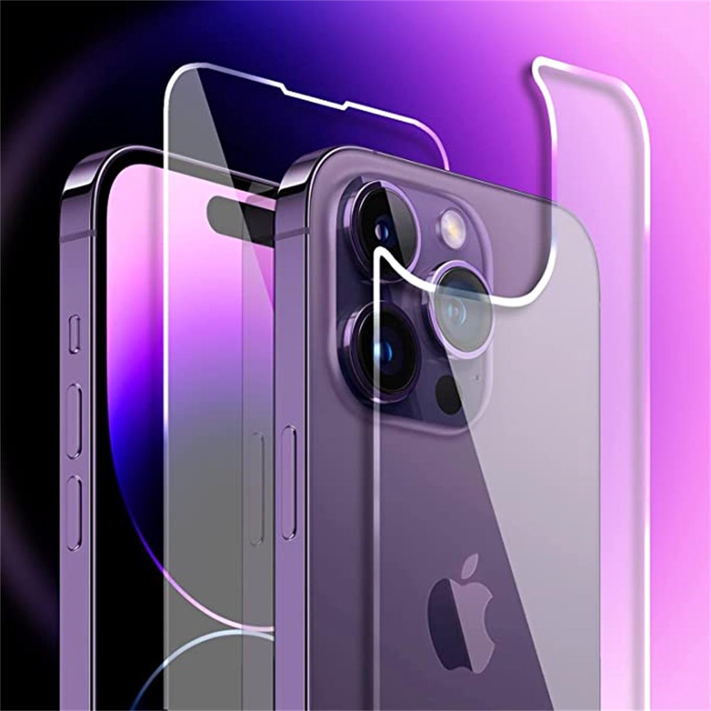 Untuk Iphone 14 Pro MAX Pelindung Layar Depan Belakang HD Clarity Anti Fingerprint Scratch HapticTouch Tempered Glass Untuk Iphone14 13 12 11 Pro MAX X Xs MAX XR 6 7 8 Plus 14 Plus