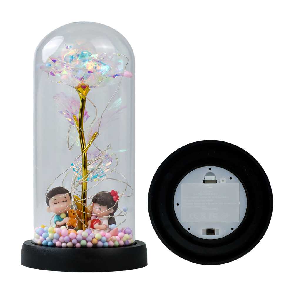 (BISA COD) FTIHSHP  Lampu Meja Hias LED Mawar Beauty &amp; The Beast Bubble Colorful - RG-016