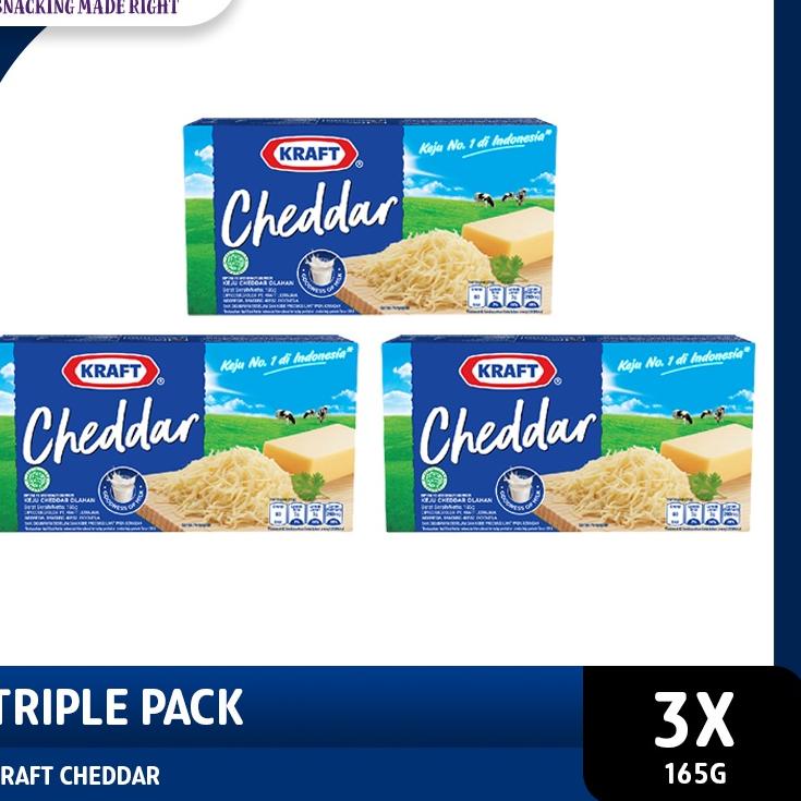 

HOT Kraft Keju Cheddar Processed Cheese + Vitamin D 3 x 165 gr