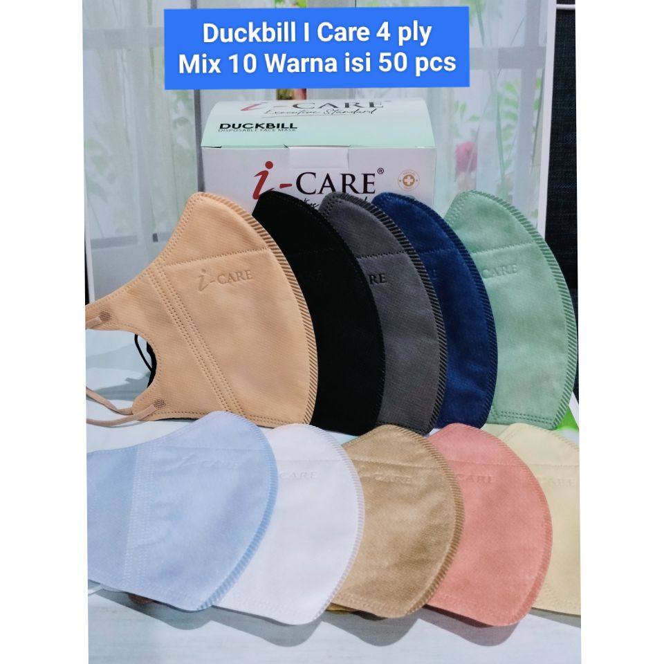 Masker Duckbill Warna Warni 4ply Isi 50 pcs