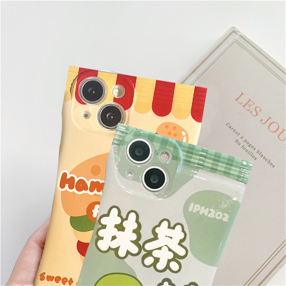 Casing Kartun Samsung A04s A23 A03s A32 A13 A03 A22 M22 M32 A12 A31 A02s A21s A20 A52 A52s A53 A51 A71 Hamburger Dan Matcha Mousse Daifuku TPU Soft Phone Cover