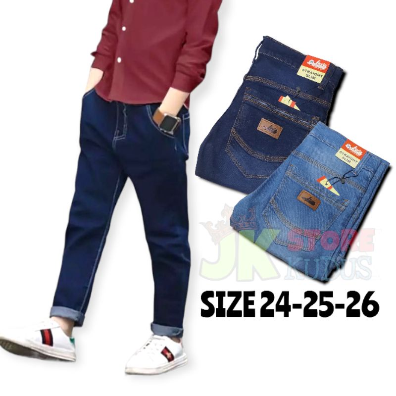 CELANA PANJANG ANAK JEANS  MELAR MODEL SLIM FIT USIA 9-14 TAHUN