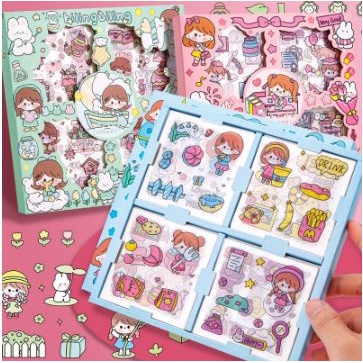 

(1 Box Isi 100 Pcs) Sticker Waterproof Sticker Momo Dapat Box Motif Momo Kartun Korea Lucu Anti Air Dekorasi Handbook Scrapbook Sticker