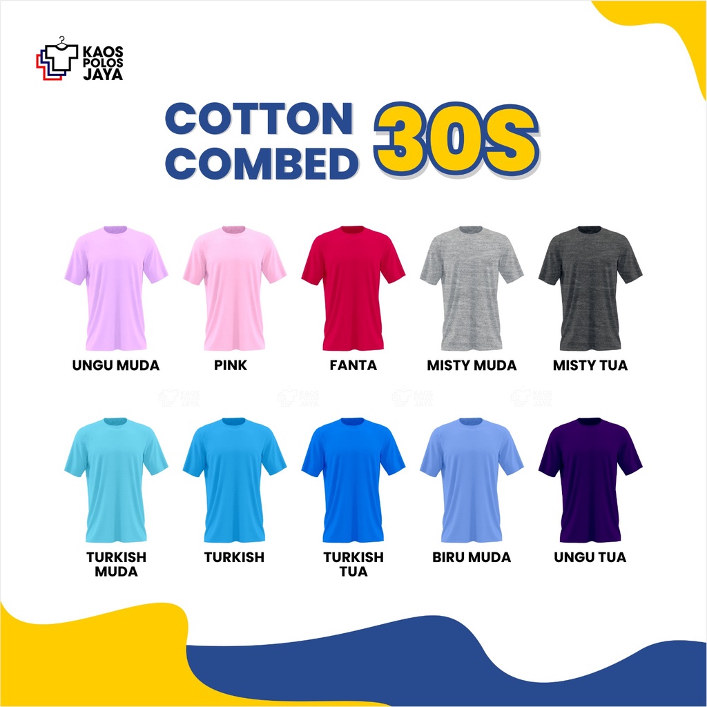 Kaospolosjaya - Kaos Polos Cotton Combed 30s - katalog B