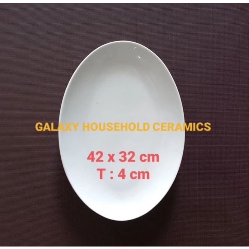 Piring oval BESAR Piring opal Oval plate Piring saji Piring keramik