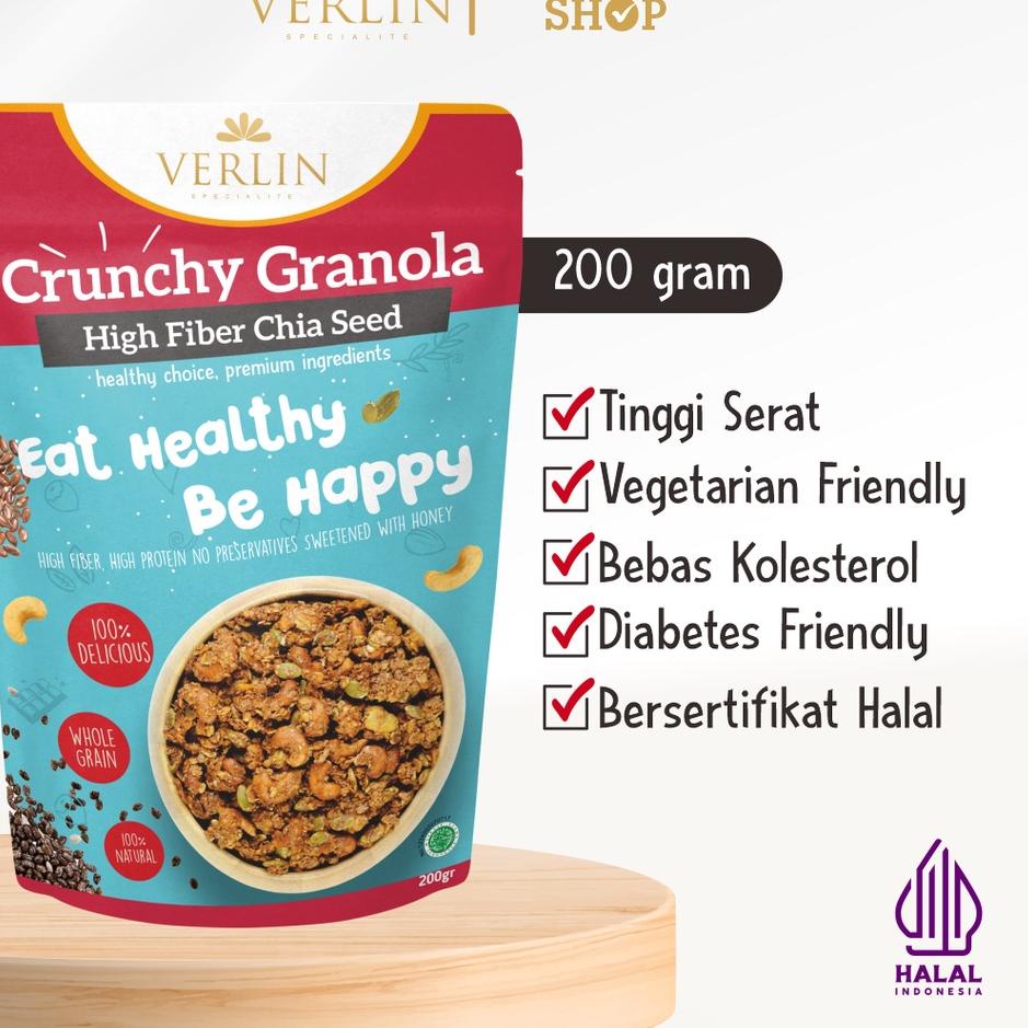 

▲ Verlin Crunchy Granola High Fiber Chia ➽