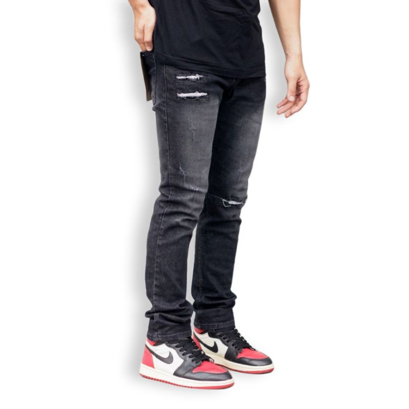 Wisdom Denim Pants Slimfit Wisker Ripped Aksen Selvedge Original