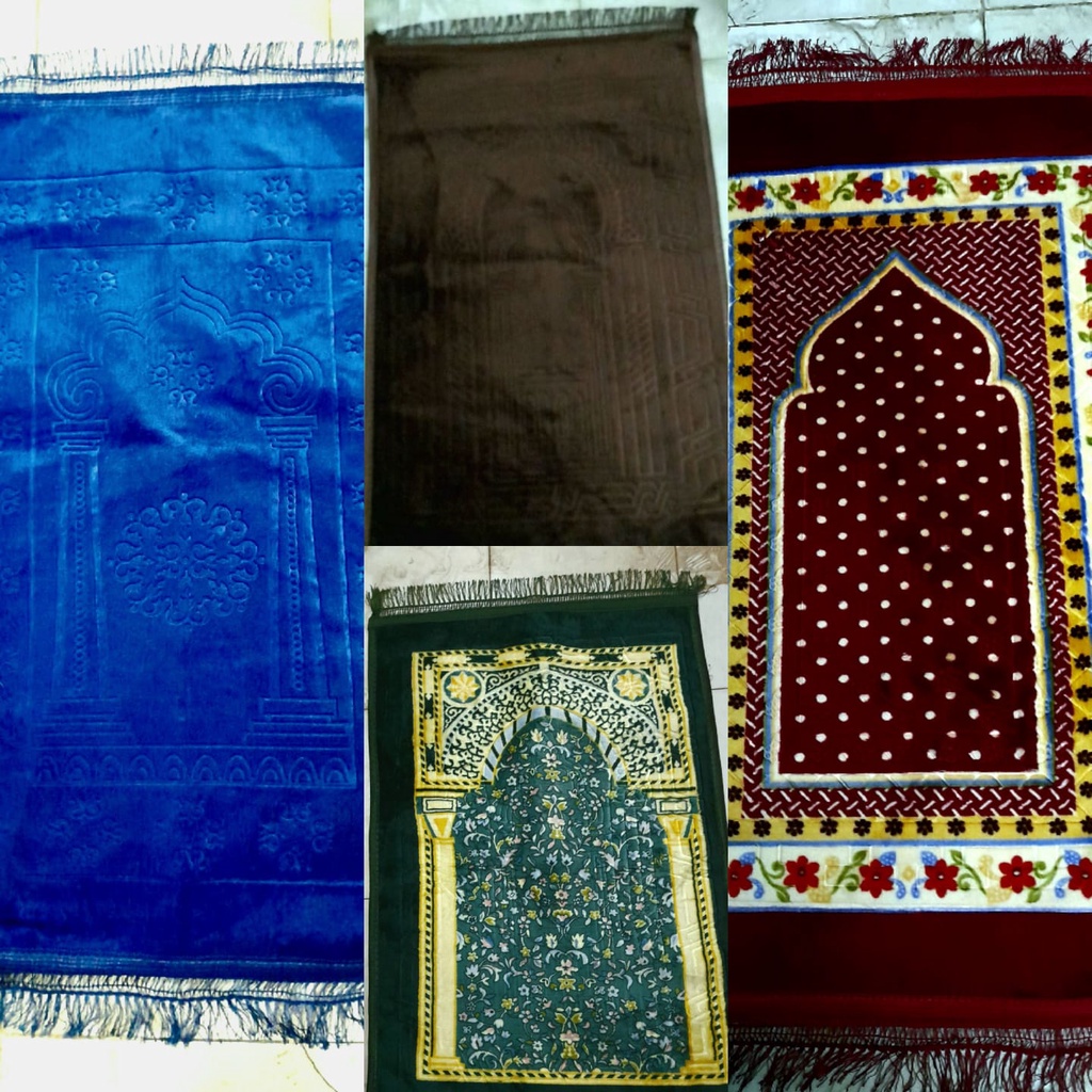 Sajadah Turki Turkey Premium Rumbai Rajut Motif Perlengkapan Sholat 70x110cm