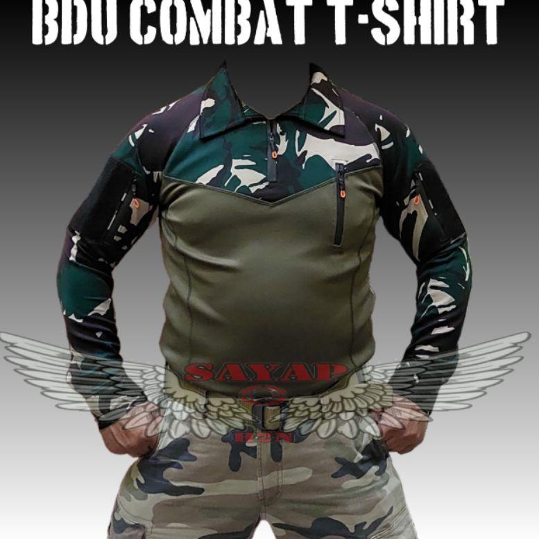 Stok Sedikit [Bonus Emas] TERBARU Kaos BDU TACTICAL COMBAT SHIRT Dryfit