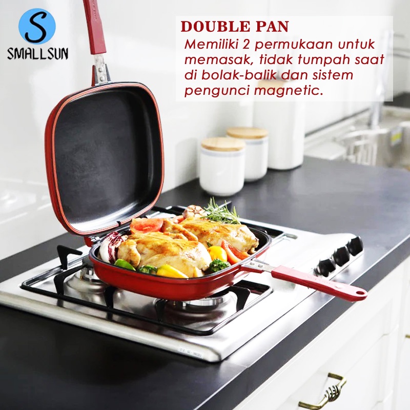 (SS) Happy Call Double Side Pan 2 Sisi Jumbo Grill 32cm Smallsun