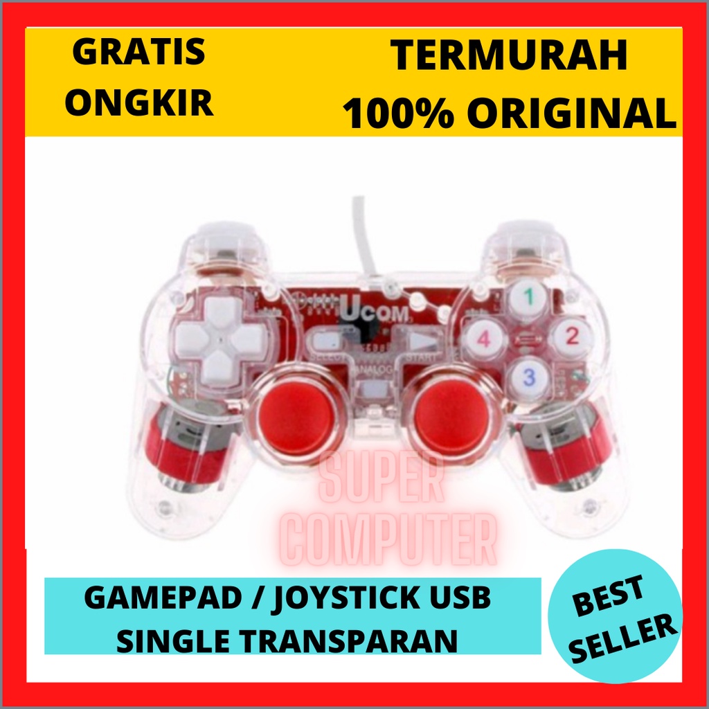 S.C GAMEPAD JOYSTICK SINGLE TRANSPARAN / JOYSTICK PC / GAMEPAD PC