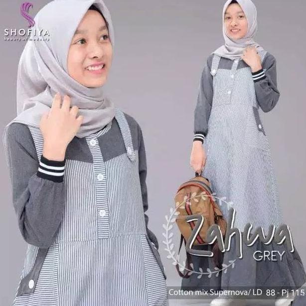 Gamis Zahwa Gamis Remaja tanggung / baju gamis Anak remaja bahan katun