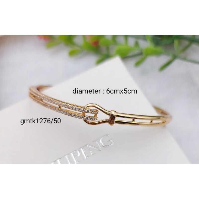 Gelang Bangle Xuping Asli minimalis lapis mas 18k