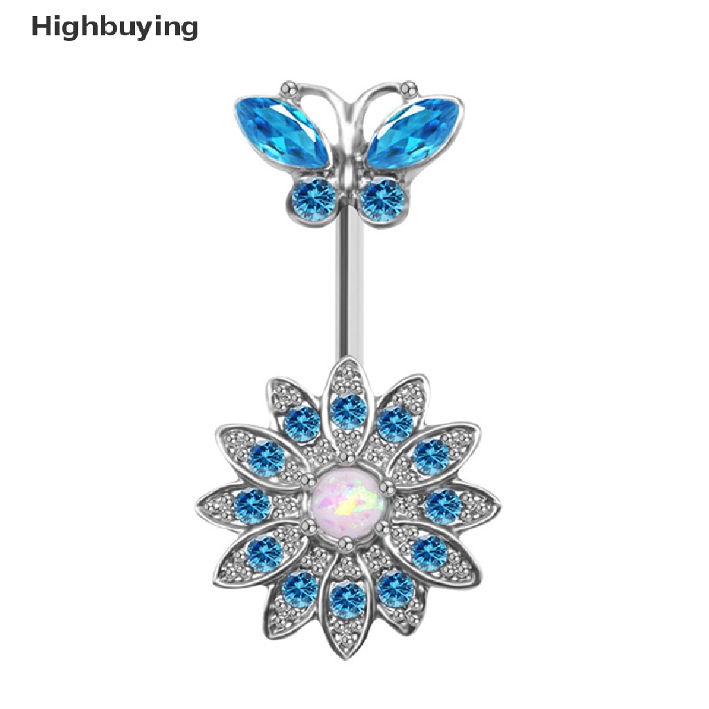 Hbid Kristal Menjuntai Surgical Steel Navel Ring Belly Button Ring Beauty Decor Perhiasan Tubuh Sexy Belly Bar Body Navel Ring Glory