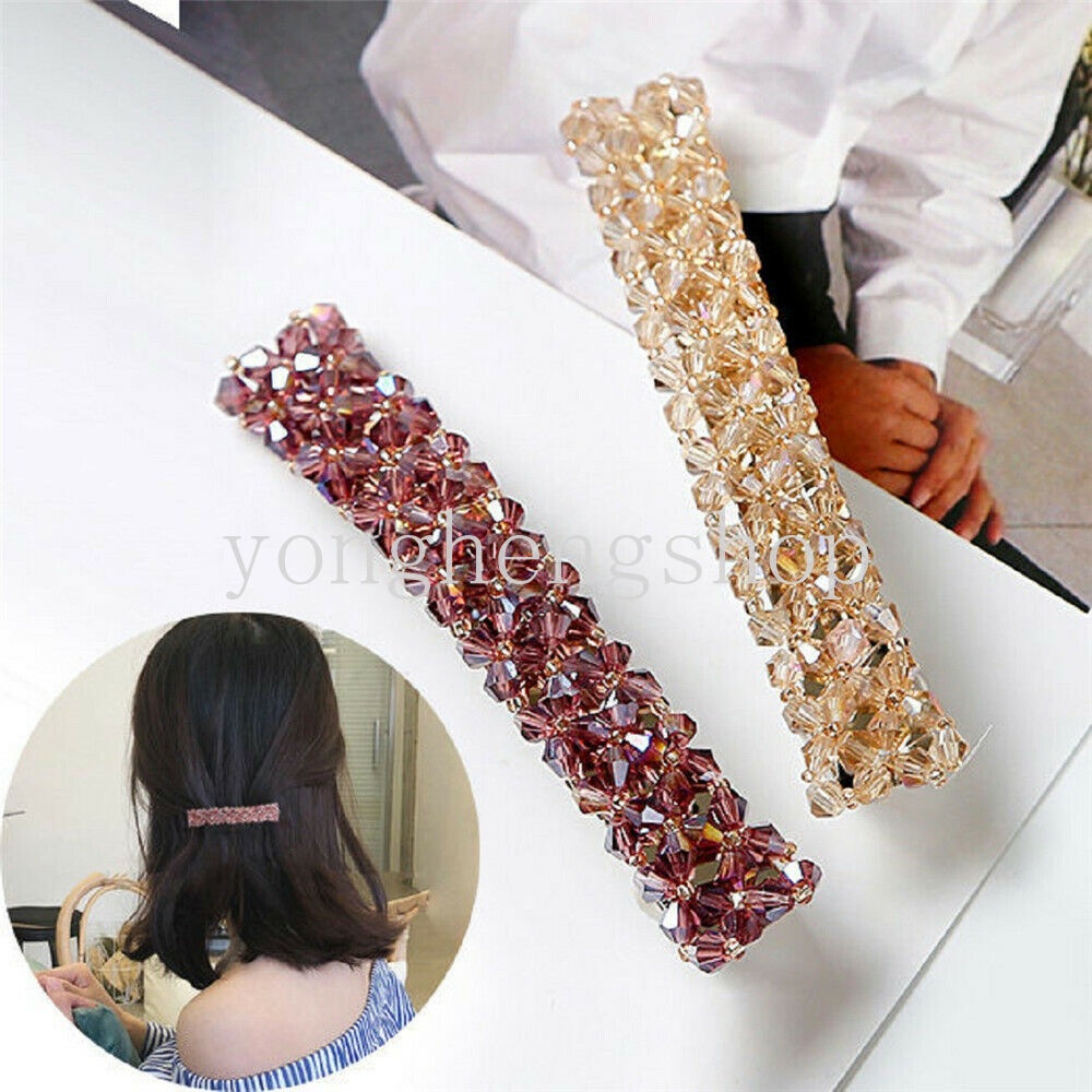 Aksesoris Jepit Rambut Aksen Kristal Berlian Imitasi Untuk Wanita