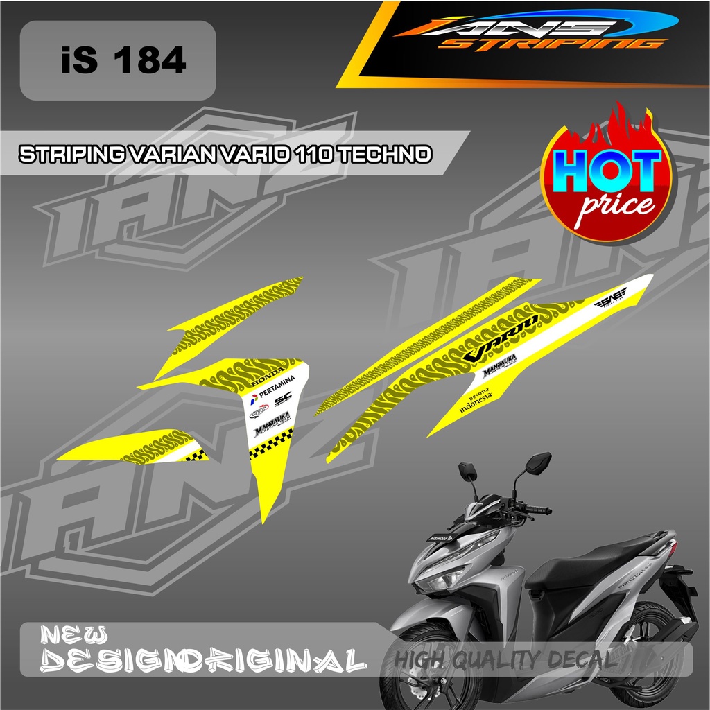 DECAL LIST VARIO STRIPING  TECHNO 110 KONSEP  SUDAH MENGGUNAKAN LAMINASI / STIKER KERETA VARIO TECHNO OLD IS184