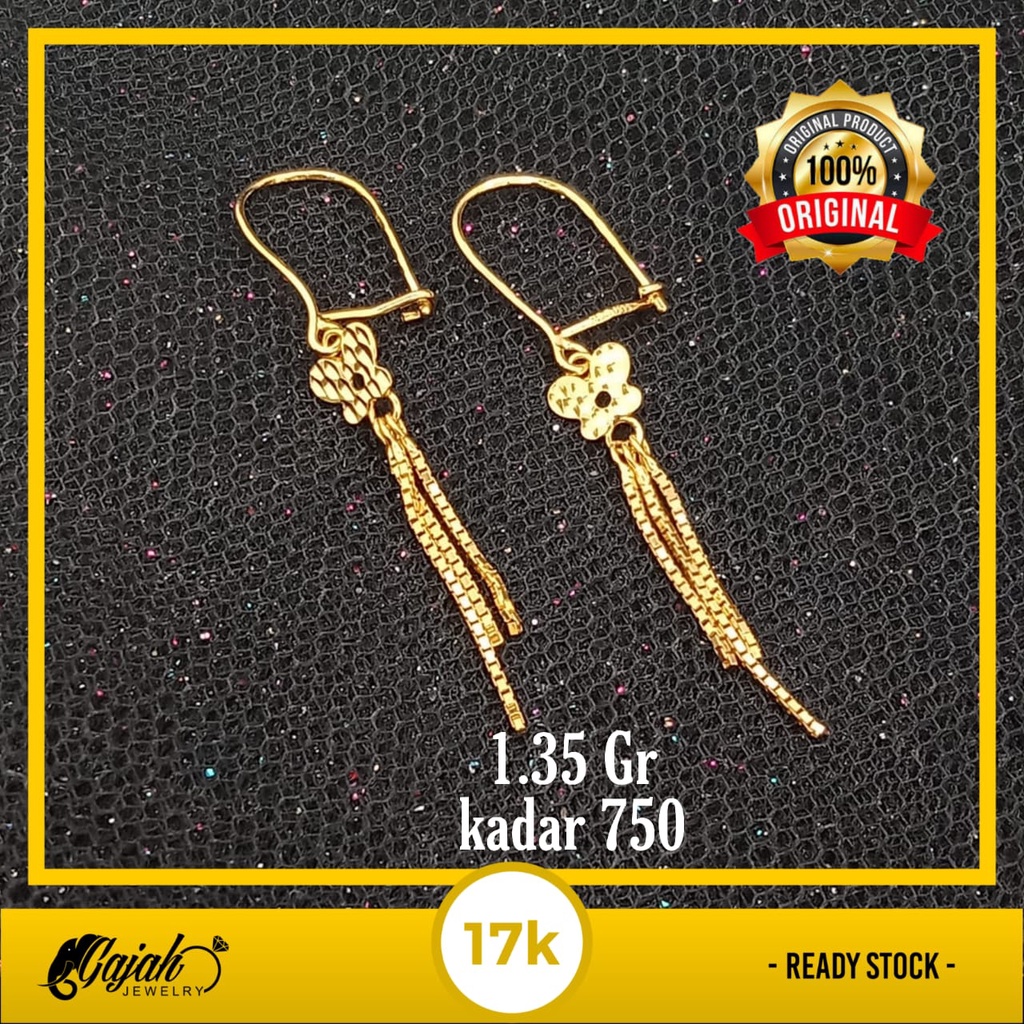 Anting emas 17k - 1.35 gr kadar 750 - 4221