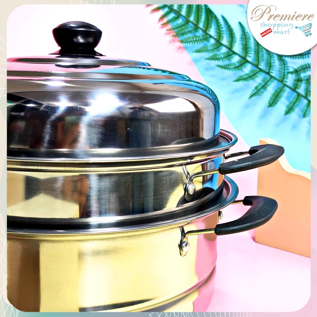 SQRS - Panci Kukus Set 3 Susun Bahan Stainless Dandang Kukusan Serbaguna Diameter 26cm DIVA STORE