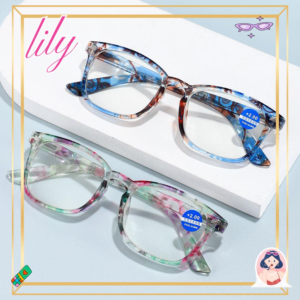 Lily Kacamata Baca Perlindungan Radiasi Bunga Vintage Klasik Presbyopia Eyewear