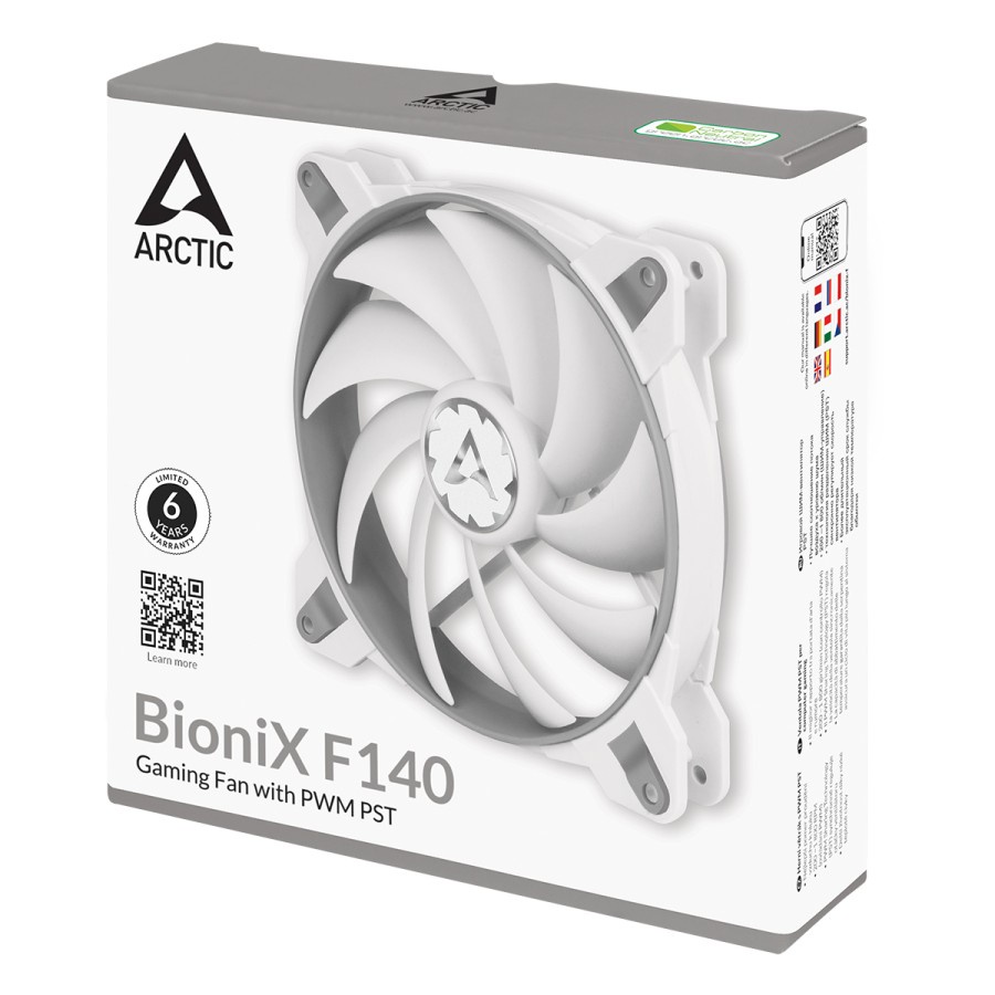 Arctic BioniX F140 14CM Gaming Fan - White Grey / Fan Casing 14CM