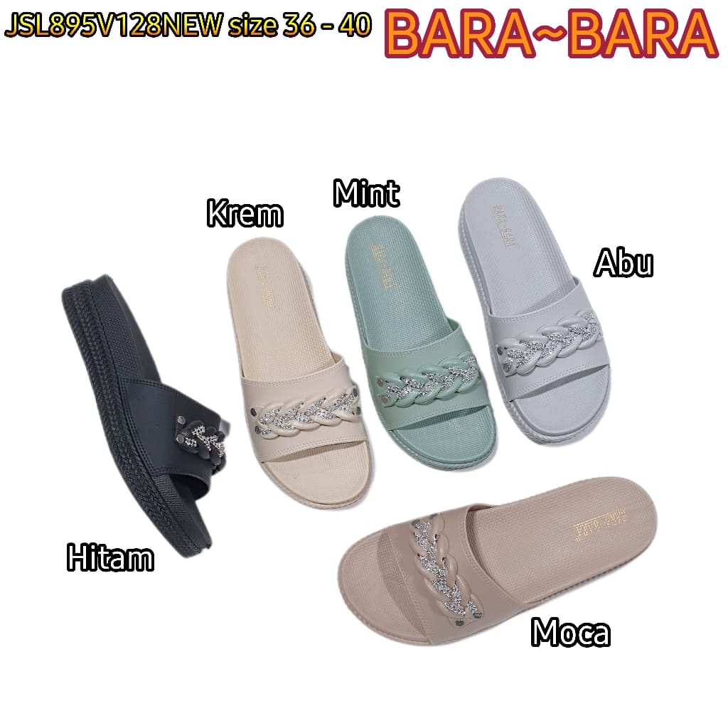 BARA BARA ORIGINAL jelly sandal karet murah empuk wanita selop import barabara cewek JSL895V128NEW