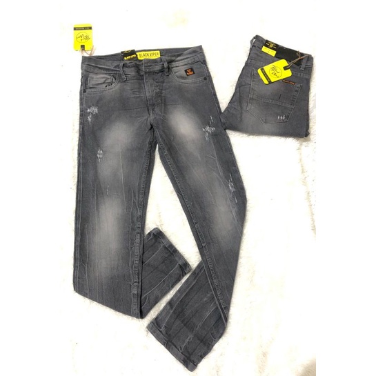 Celana jeans pria/celana jeans Denim Pria/Celana jeans Sobek tambalan/Celana jeans Denim Tambalan