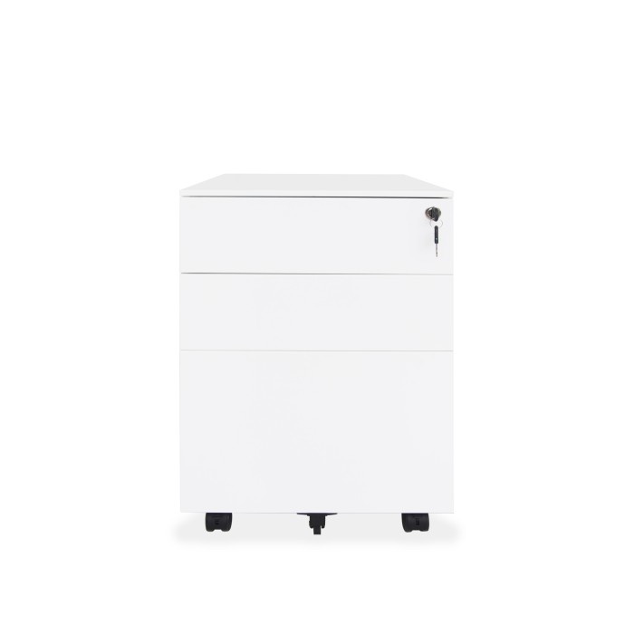 Terlaris Mobile Drawer / Pedestal Metal - White / Putih