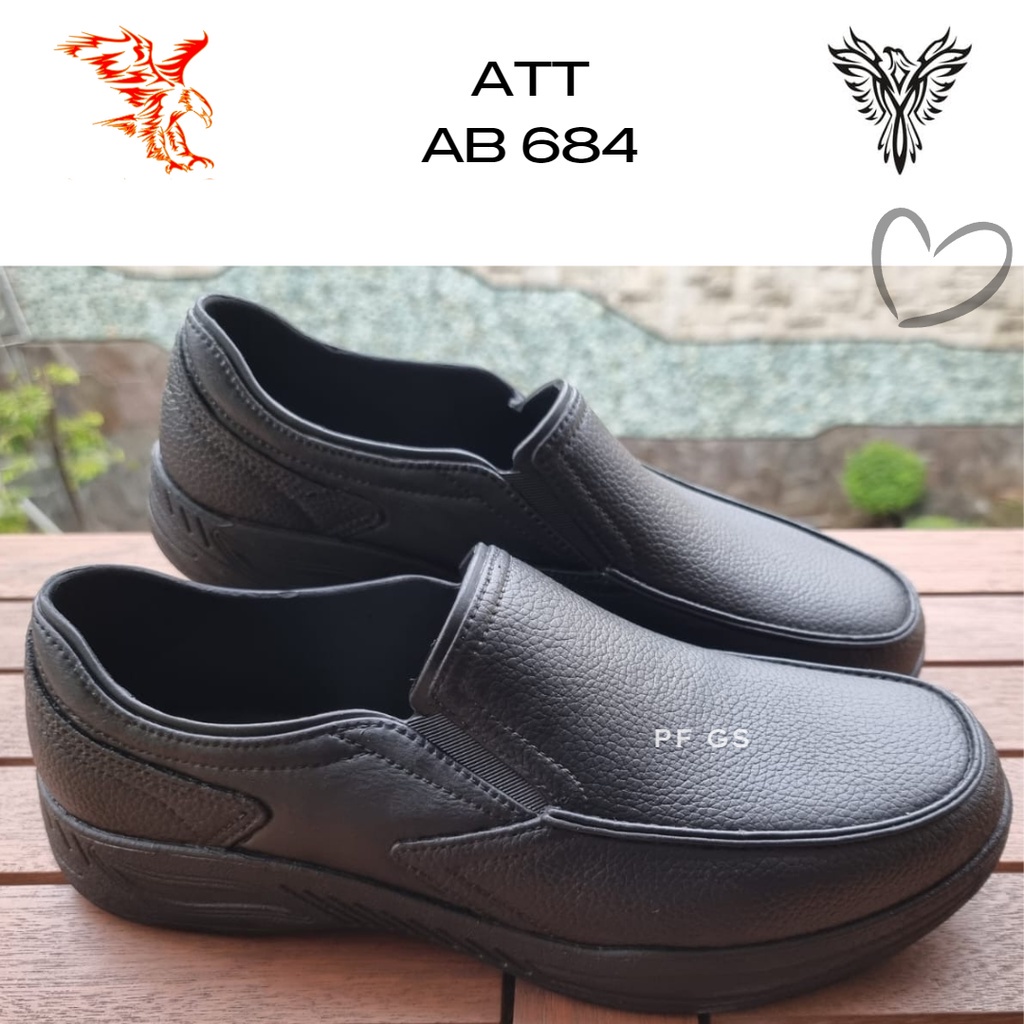 Sepatu Slip On Pria ATT AB 684 Karet Anti Air Formal  Casual 39-43