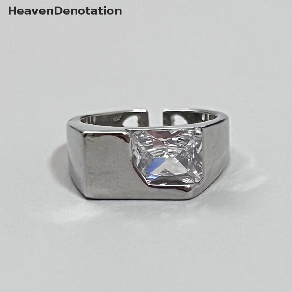 [HeavenDenotation] Fashion Y2k Aksesoris Shiny Star Cross Kristal Tidak Teratur Cincin Wanita Pasangan Pertunangan Rings Pesta Kreatif Perhiasan Hadiah HDV