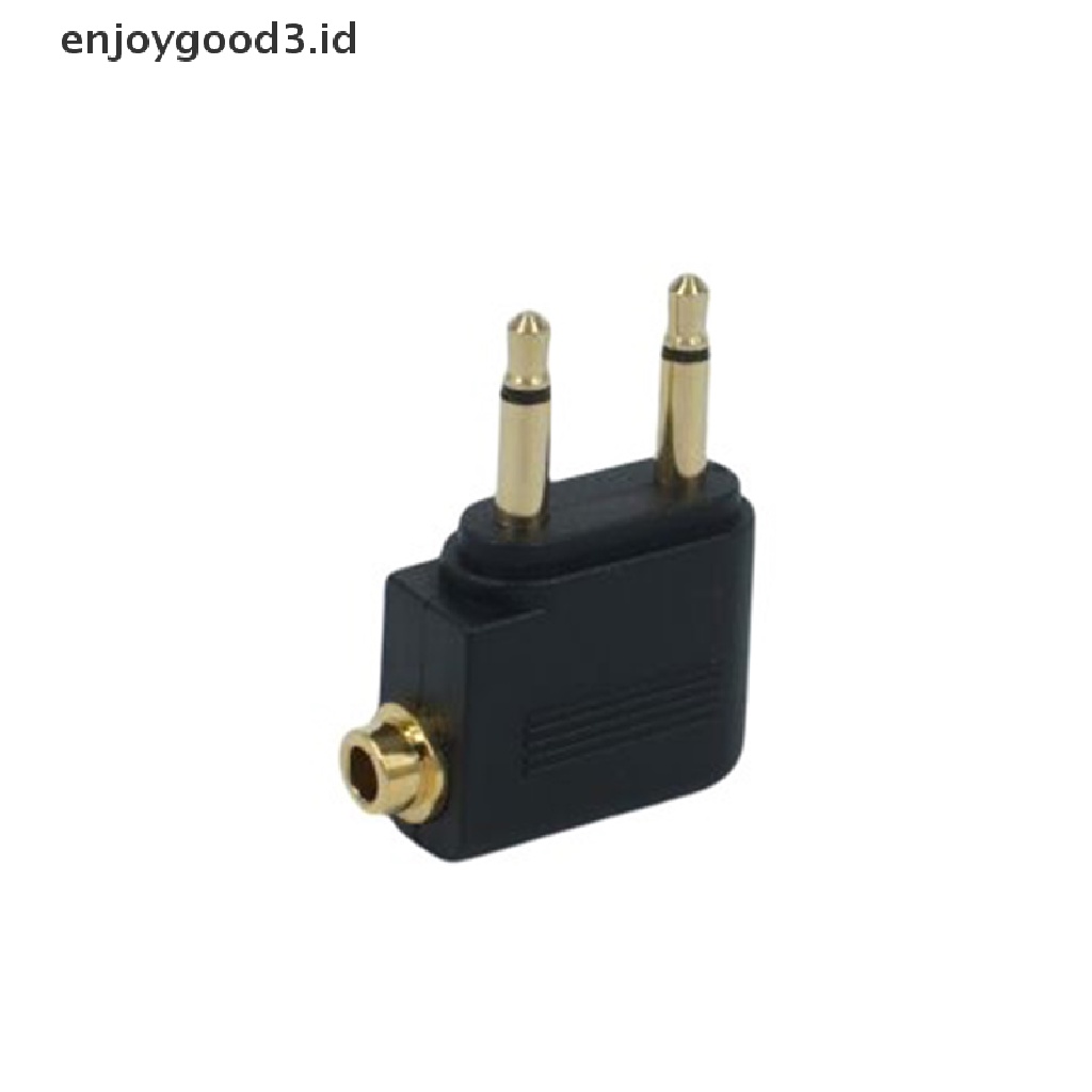 【 Rready Stock 】 Gold Plated 3.5mm Jack Audio Headphone Converter Adapter For Airline Airplane Travel Earphone Mono Audio Converter Travel Jack Plug （ ID ）