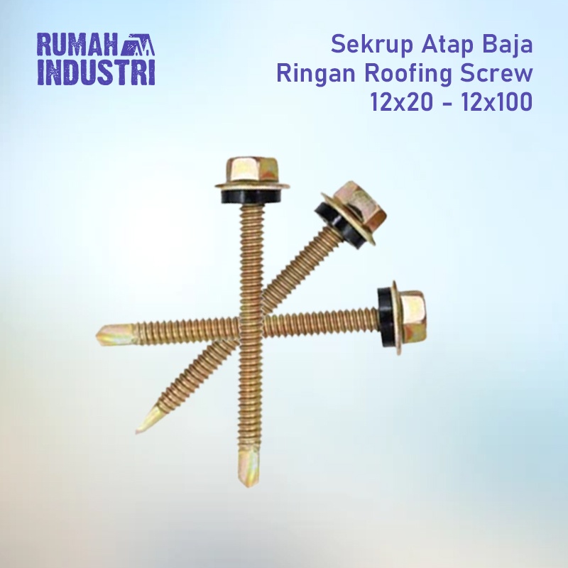 TEMBUS Sekrup Atap Baja Ringan Baut Roofing Screw SDS Kuning 12x20 12x100