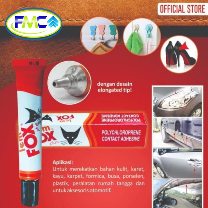 Lem Kuning Aica Aibon Fox Plus Tube 40 Gram Serbaguna untuk Besi Kayu Plastik Pakaian Kain DIY Slime