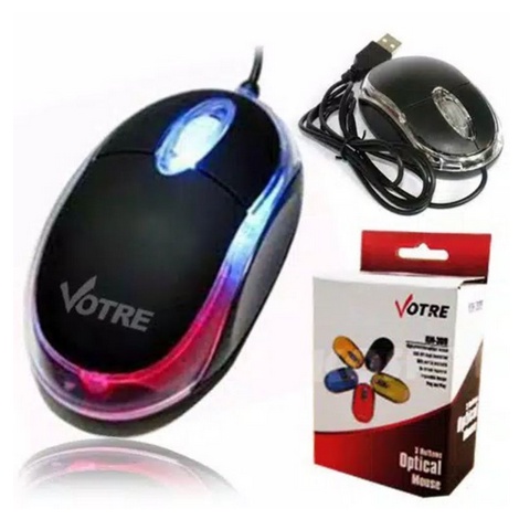 IT STORE Paket Mouse Kabel USB Votre km-309 votre km309 votre km 309 Mousepad polos murah cleaner 3in1 kuas