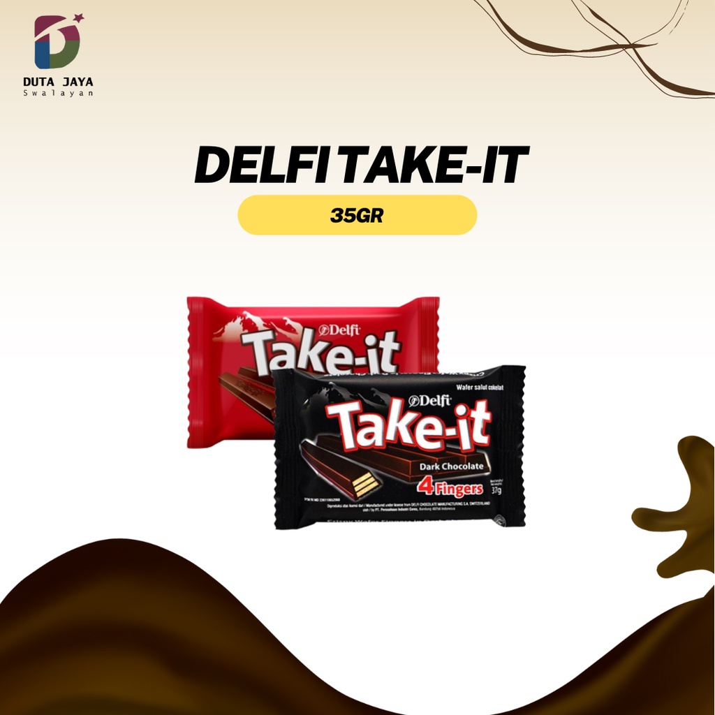 Delfi Take It 4 Fingers 35 Gram Dark Cocoa Milk Chocolate Wafer Crispy