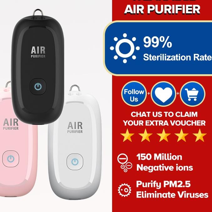 ➪ JAMAY M8 Air Purifier Personal Ionizer Portable Purifier Kalung Necklace Ion Negatif ☺