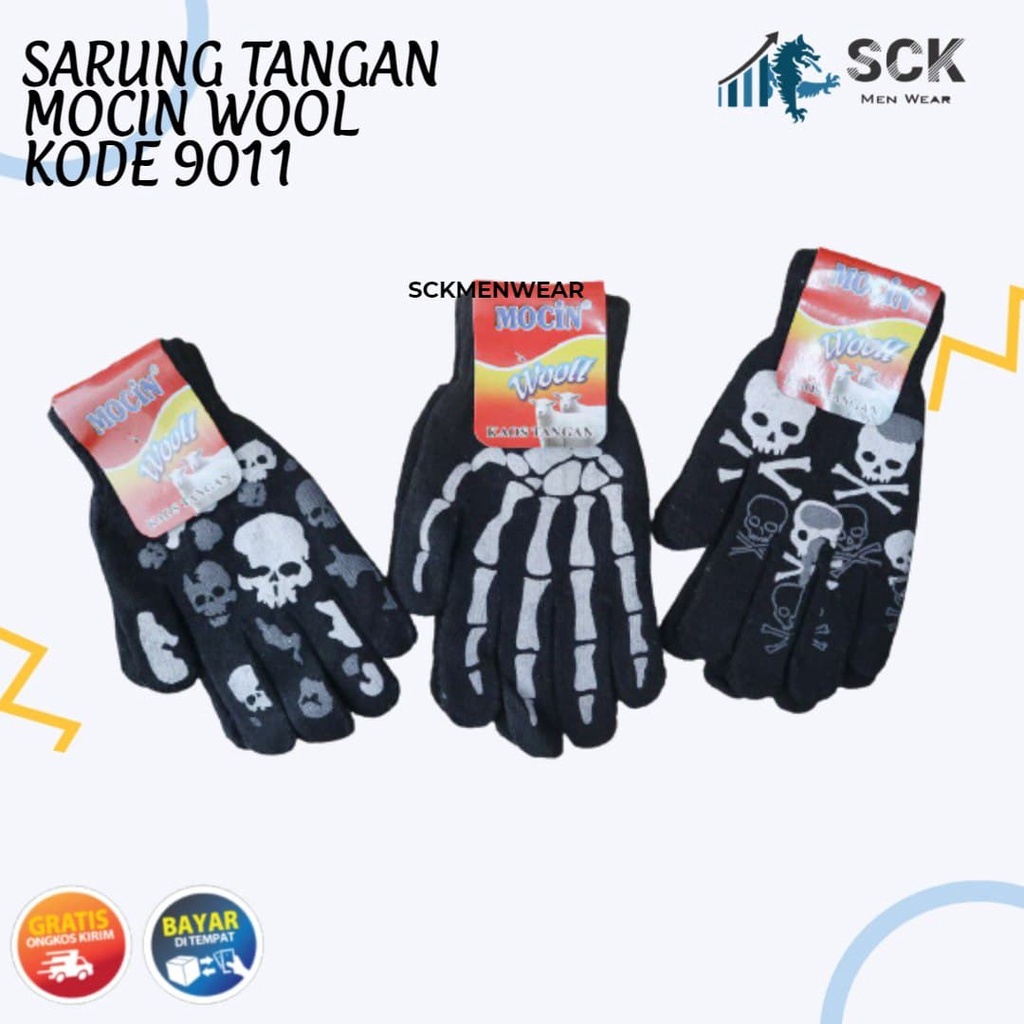 Sarung Tangan MOCIN 9011 Gelap Hitam / Sarung Tangan Motor Dewasa Kombinasi Motif MOCIN 9011 / Perlengkapan Otomotif - sckmenwear GROSIR