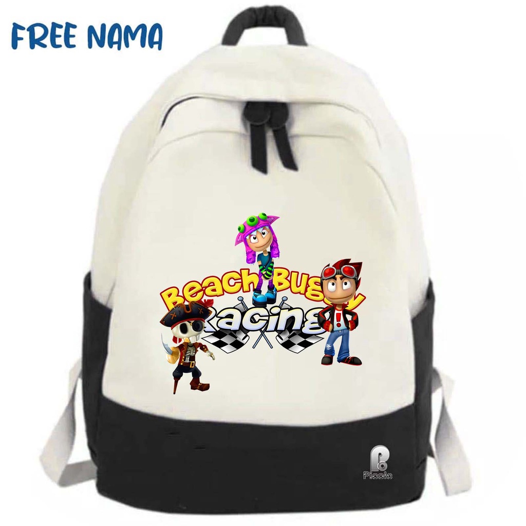 TAS RANSEL BACKPACK ANAK SEKOLAH MOTIF BEACH BUGGY RACING UNISEX (FREE NAMA)