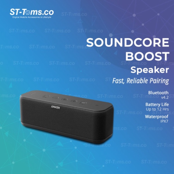 Jual Anker Soundcore Boost Bluetooth Speaker Wireless Stereo Pairing- A3145 - Black Murah