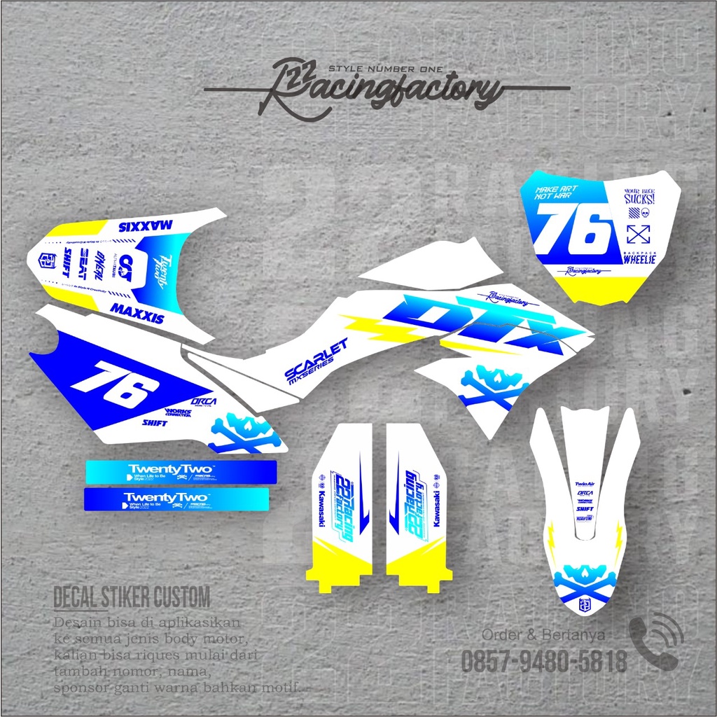 DECAL STIKER KLX DTRACKER / KLX S OLD / CRF / GORDONS FULL BODY DESAIN COSTUM