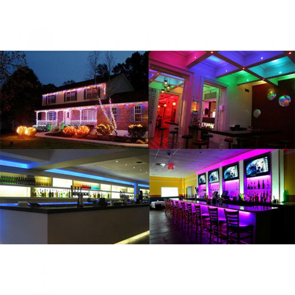 (BISA COD) FTIHSHP Lampu LED Strip Flexible RGB 300SMD 3528 5M 12V 2A with Remote Control