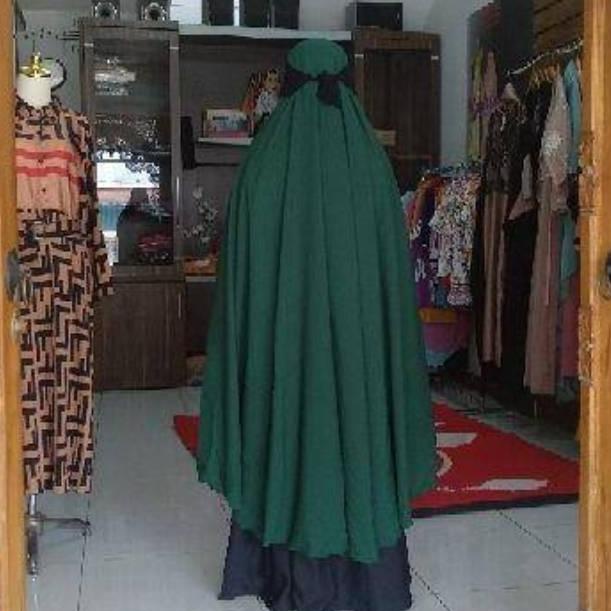 Harga Termurah ( : 3 pcs) Khimar syari super jumbo PAD XXXXL BUNDAR  bisa buat mukena