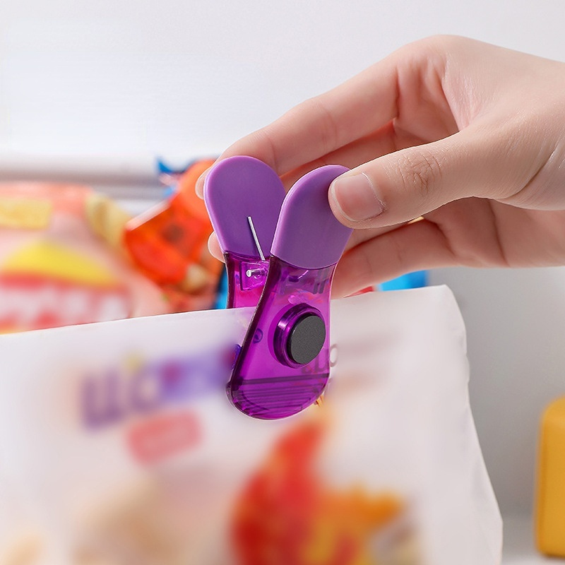 [Harga Grosir] Kulkas Mag Suction Klip Akrilik Foto Postcard Pegang Penjepit Tas Makanan Klip Disegel Tahan Lembab Aksesoris Penyimpanan Dekorasi Kreatif
